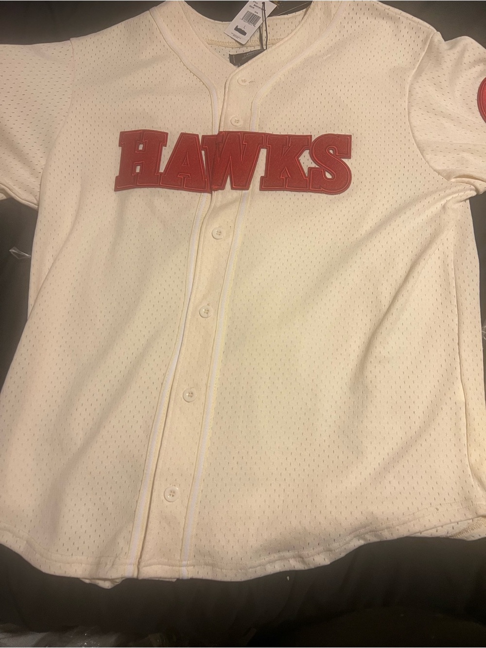 ATLANTA HAWKS MENS LARGE UNISEX PRO STANDARD JERSEY CREAM OFF WHITE NWT